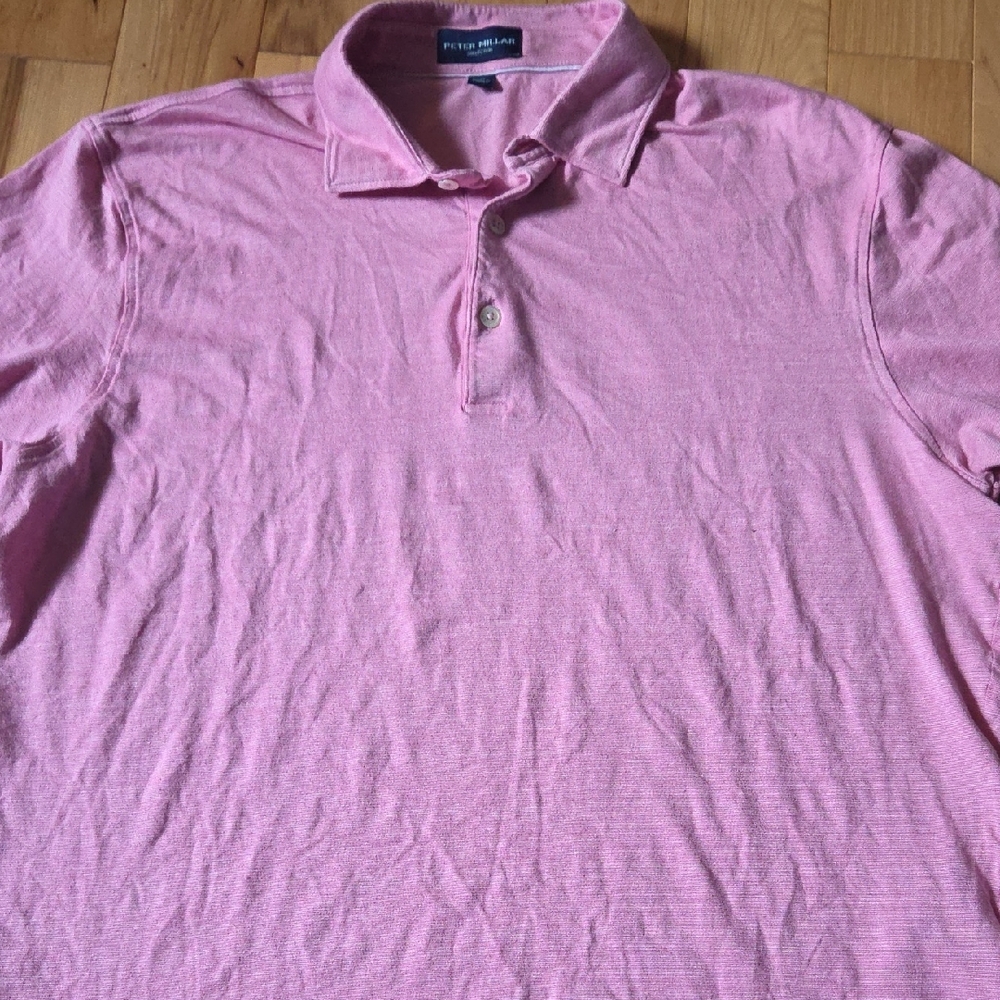 Peter Millar Pink Cotton Blend Polo Med